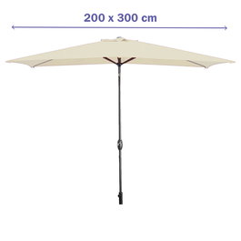 Marbueno Sombrilla Acero 8 Varillas 200x300 cm Polyester Beige Jardin, Piscina y Terraza 10493