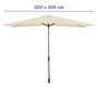Marbueno Sombrilla Acero 8 Varillas 200x300 cm Polyester Beige Jardin, Piscina y Terraza 10493