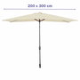 Marbueno Sombrilla Acero 8 Varillas 200x300 cm Polyester Beige Jardin, Piscina y Terraza 10493