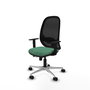 PIQUERAS Y CRESPO Silla de oficina Cilanco con mecanismo Sincro/Traslack, Verde esmeralda y Negro