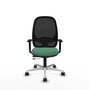PIQUERAS Y CRESPO Silla de oficina Cilanco con mecanismo Sincro/Traslack, Verde esmeralda y Negro