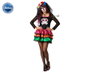 Vestido Disfraz Calavera Mexicana Mujer Adulto M-L Negro