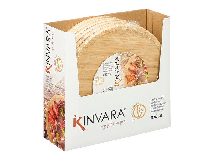 Kinvara Bandeja Redonda Bambu 30 cm x 30 cm Color Natural (Set de 12) Kinvara Bandeja Redonda Bambu 30 cm x 30 cm Color Natural (Set de 12)