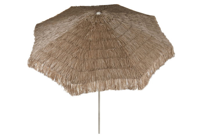 DKD Home Decor Parasol de Terraza y Jardín Reclinable 300x300x250 cm en Marrón/Beige de Acero y Fibra Sintética UV 50+ para Exteriores