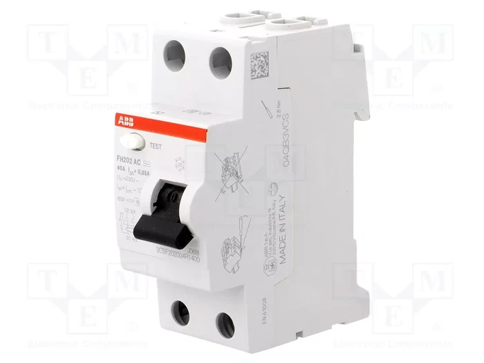 ABB FH202AC-40/0.03 Interruptor Diferencial 2 Polos 40A 30mA ABB FH202AC-40/0.03 Interruptor Diferencial 2 Polos 40A 30mA