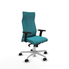 PIQUERAS Y CRESPO Sillón Albacete Turquesa con Mecanismo Sincro y Base de Aluminio