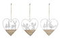 DKD Home Decor Decoracion Colgante Navidad Blanco Natural Metal Madera Cuerda 2 x 15 x 14 cm (6 Unidades)