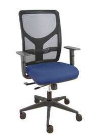 PIQUERAS Y CRESPO Silla de oficina Motilla con mecanismo Sincro/Traslack, Azul marino y Negro