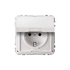 MERTEN MEG2310-7219 Enchufe SCHUKO Con Tapa Abatible Blanco Polar, Para Cocina y Baño