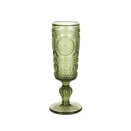 DKD Home Decor Set de 6 Copas de Cristal con Relieve Verde 135ml