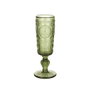 DKD Home Decor Set de 6 Copas de Cristal con Relieve Verde 135ml