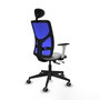 PIQUERAS Y CRESPO Silla de oficina Motilla Sincro/Traslack Azul y Gris claro