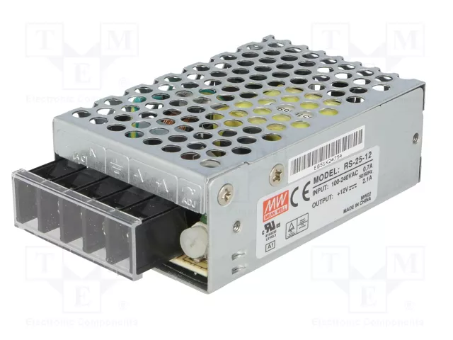 MEAN WELL RS-25 Fuente de alimentación de módulo 25W 12VDC 2,1A MEAN WELL RS-25 Fuente de alimentación de módulo 25W 12VDC 2,1A