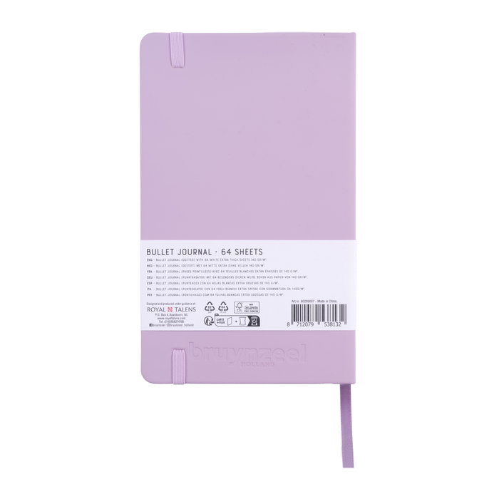 Bruynzeel Bullet journal Lila 13 x 21 cm, 64 hojas, 140 g/m²