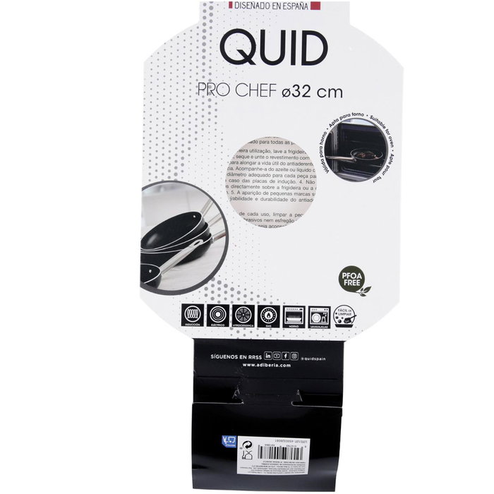 Sartén de Aluminio Estampado Pro Chef Quid 32 cm (6 Unidades)