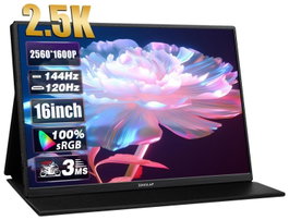 Zeuslap P16K Monitor Portátil 16 Pulgadas QHD IPS 120-144Hz Negro
