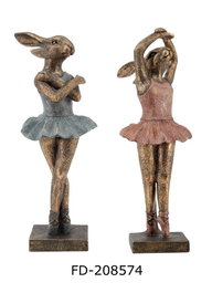 DKD Home Decor Figura de Resina Bailarina Pack de 2