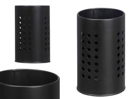 Kinvara Porta Utensilios Negro 10x16x10 cm Metal (Set de 12)