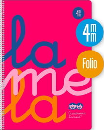 Lamela Cuaderno Espiral Formato Folio 80 Hojas Rosa Cuadrovía 4mm PP
