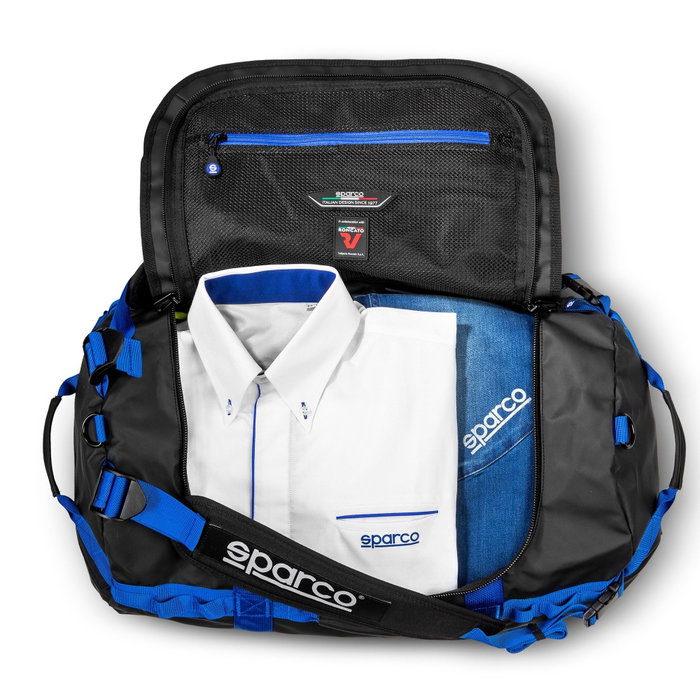 Sparco Bolsa de Viaje Dakar-S Negro-Azul S016443NRAZ Capacidad 60L