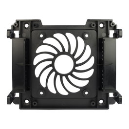 Inter-Tech Einbaurahmen 88885214 Negro, Marco de Montaje 1 Bahía 5,25 para 1 HDD/SSD 2,5/3,5 y 1 Ventilador 12 cm