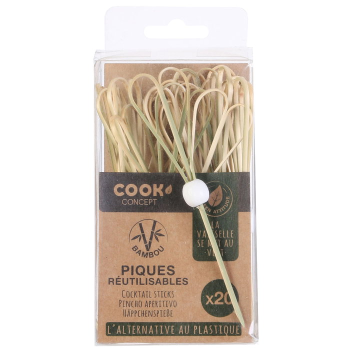 Cook Concept Juego 20 Pinchos Bambú 12 cm Modelos Surtidos Pala Lazo Presentación Utensilios Cocina Cook Concept Juego 20 Pinchos Bambú 12 cm Modelos Surtidos Pala Lazo Presentación Utensilios Cocina
