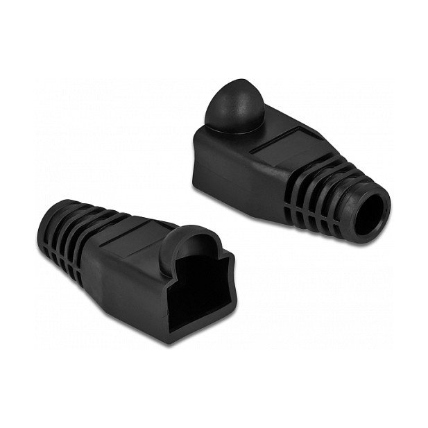 DeLOCK Alivio de tensión para conector RJ45, Negro, 20 unidades
