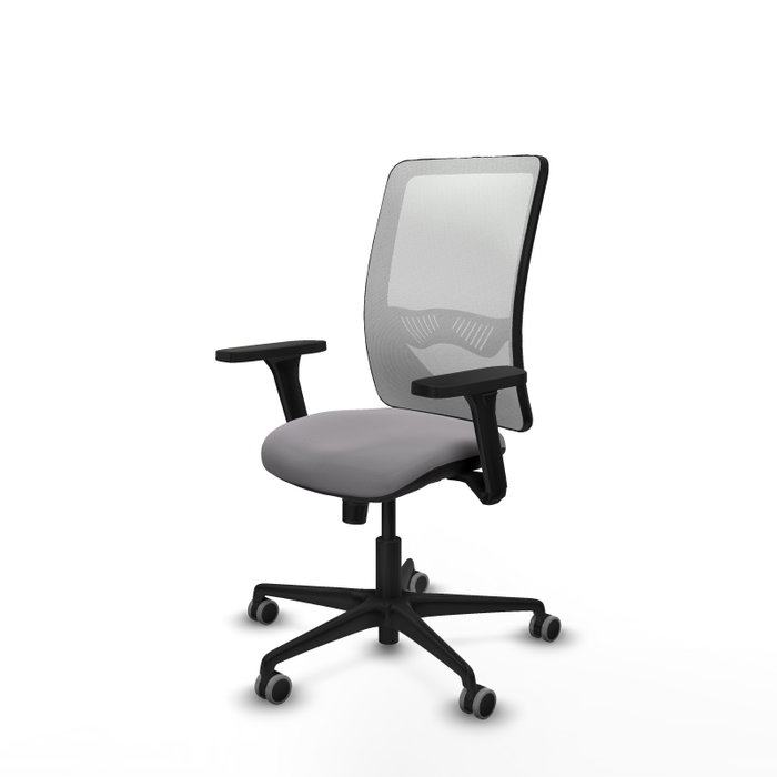 PIQUERAS Y CRESPO Silla de oficina Zulema con mecanismo Sincro, Gris y Blanco