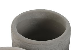 DKD Home Decor Macetero Moderno Azul Gris Cemento Set de 2 Piezas 17 x 20 x 17 cm