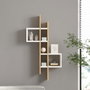 Emse Estantería de Pared Sapphire Oak, White - Moderna y Novedosa Estantería de Pared con Múltiples Estantes, Roble Zafiro y Blanco, 53.8x108x19.6 cm