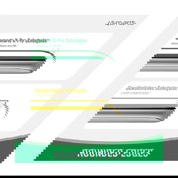 4smarts Protector de Pantalla X-Pro Clear para iPhone 16e, iPhone 13, iPhone 13 Pro