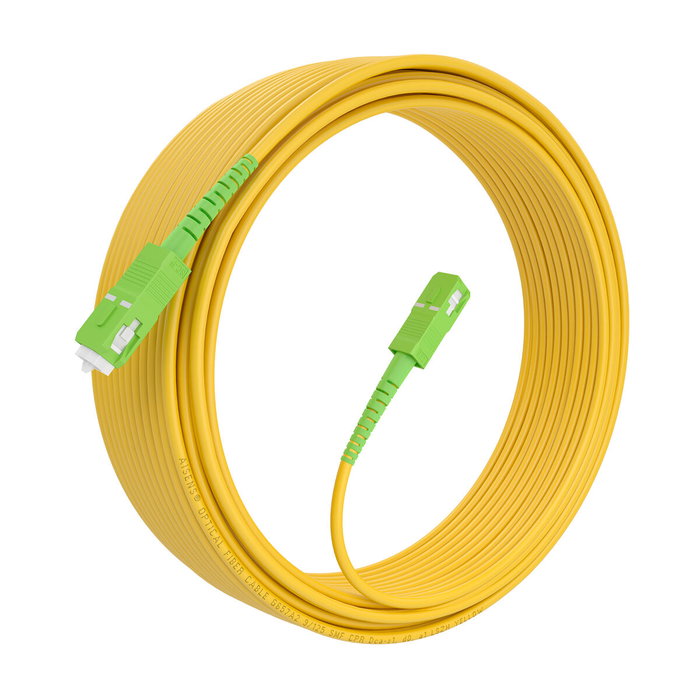 Aisens Latiguillo de Fibra Óptica G.657A2 3.0 9/125 SMF Simplex SC/APC-SC/APC Amarillo 15m