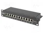 DIGITUS Patch Panel Cat 6 de 12 puertos, 10 pulgadas, 1U