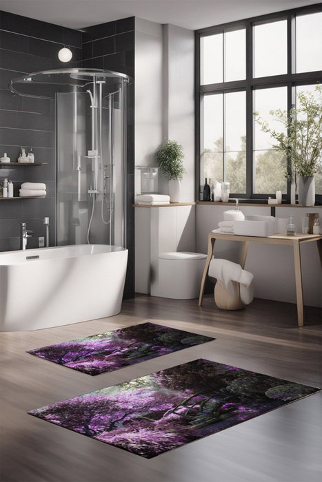 Mijölnir CT-5153 Juego de 2 Alfombrillas de Baño Antideslizante Antibacteriano Poliéster 40x60cm 60x100cm Lavable a Máquina