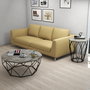 Hanah Home Mesa Auxiliar Sofya White Marble 46x57x46cm Tablero de Partículas Recubierto de Melamina Patas Metal Color Antracita