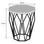 Hanah Home Mesa Auxiliar Sofya White Marble 46x57x46cm Tablero de Partículas Recubierto de Melamina Patas Metal Color Antracita