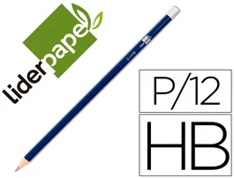 Liderpapel - Lápices de Grafito Triangular HB sin Goma, Postura Correcta, Color Azul