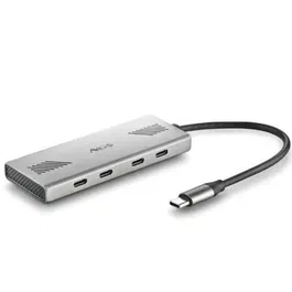 NGS Hub USB-C Wonder4-C 4 Puertos USB Tipo-C Gris Aluminio 5 Gbps