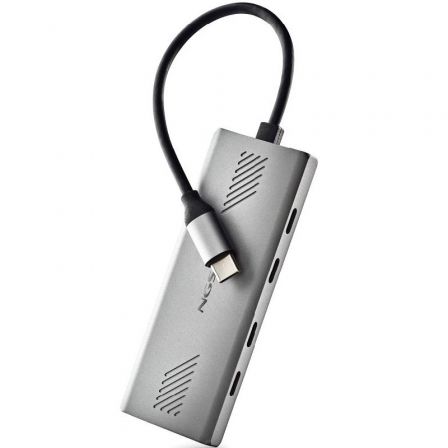 NGS Hub USB-C Wonder4-C 4 Puertos USB Tipo-C Gris Aluminio 5 Gbps