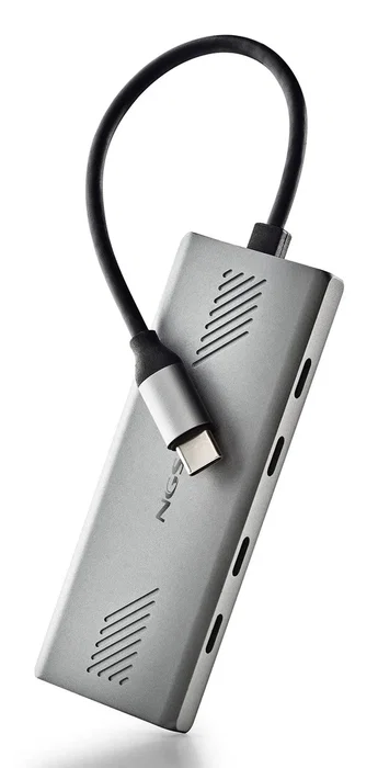 NGS WONDER4-C Hub USB-C 4 Puertos, Aluminio, 5 Gbps, Compatible con Mac/PC/Tablets
