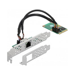 DeLOCK 95266 - Tarjeta de Red Mini PCIe, 1 x Puerto RJ45 Gigabit LAN, Full-Height/Half-Length, Compatible con Windows y Linux