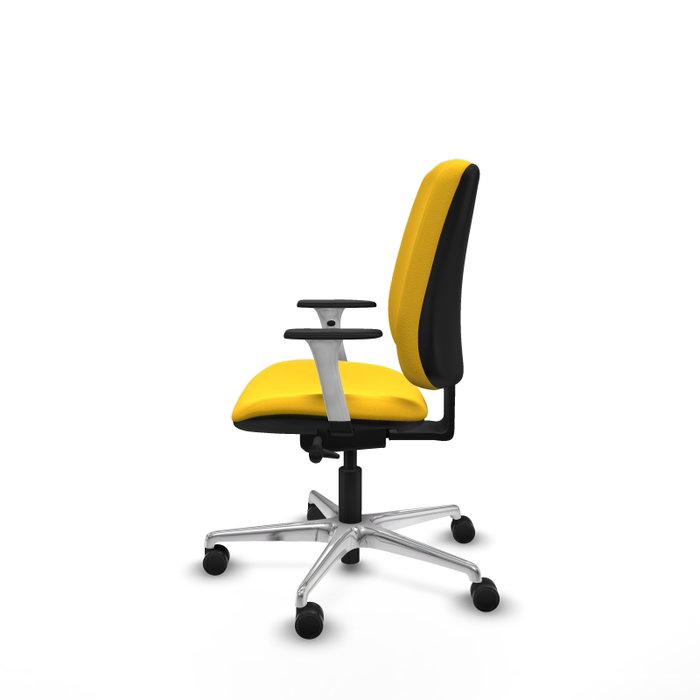 PIQUERAS Y CRESPO Alares Silla de oficina en similpiel amarillo y base de aluminio PIQUERAS Y CRESPO Alares Silla de oficina en similpiel amarillo y base de aluminio