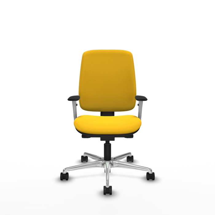 PIQUERAS Y CRESPO Alares Silla de oficina en similpiel amarillo y base de aluminio PIQUERAS Y CRESPO Alares Silla de oficina en similpiel amarillo y base de aluminio