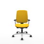 PIQUERAS Y CRESPO Alares Silla de oficina en similpiel amarillo y base de aluminio