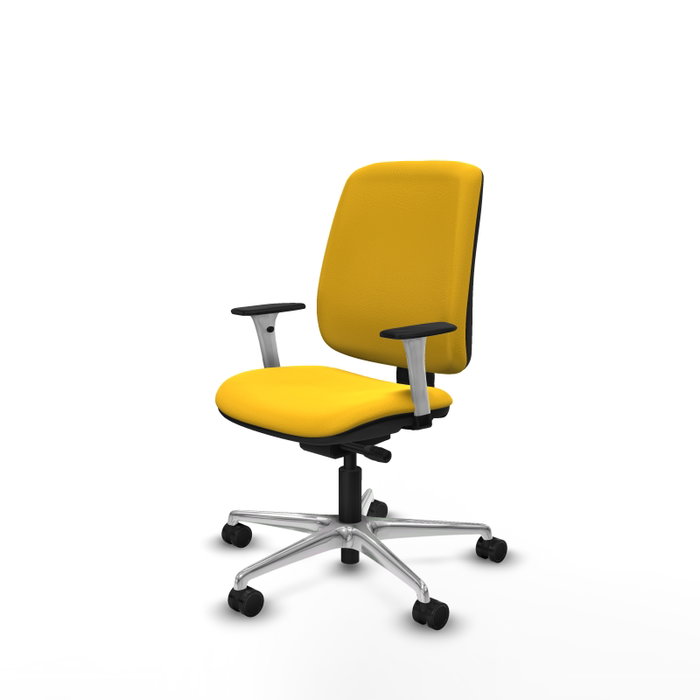 PIQUERAS Y CRESPO Alares Silla de oficina en similpiel amarillo y base de aluminio PIQUERAS Y CRESPO Alares Silla de oficina en similpiel amarillo y base de aluminio