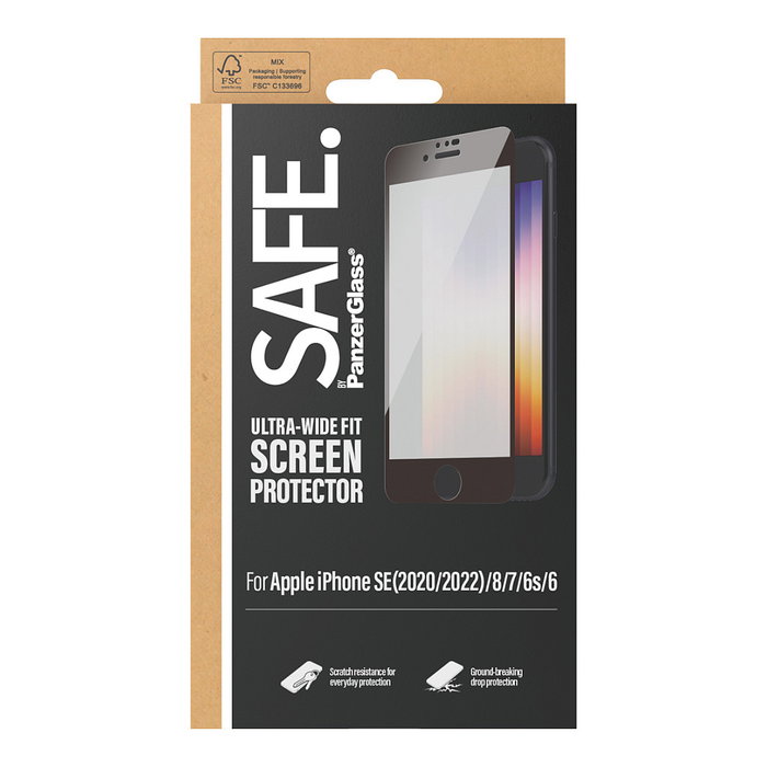 PanzerGlass SAFE. Protector de pantalla Edge-to-Edge para iPhone 6/6s/7/8/SE 2020/2022 PanzerGlass SAFE. Protector de pantalla Edge-to-Edge para iPhone 6/6s/7/8/SE 2020/2022