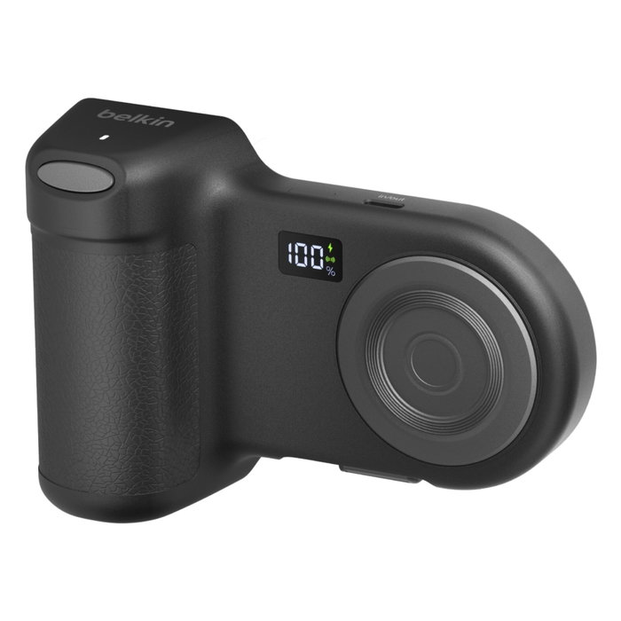 Belkin Stage PowerGrip Soporte Magnético con Batería de 9300mAh y Carga Inalámbrica 15W para iPhone - Negro Carbón