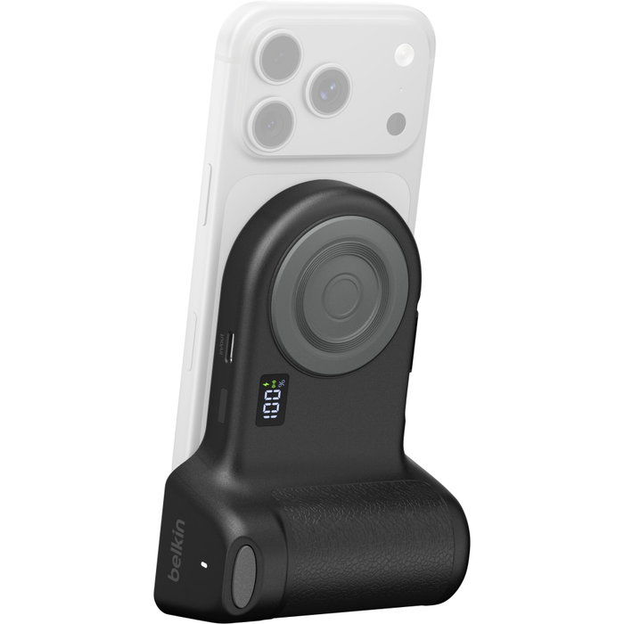 Belkin Stage PowerGrip Soporte Magnético con Batería de 9300mAh y Carga Inalámbrica 15W para iPhone - Negro Carbón