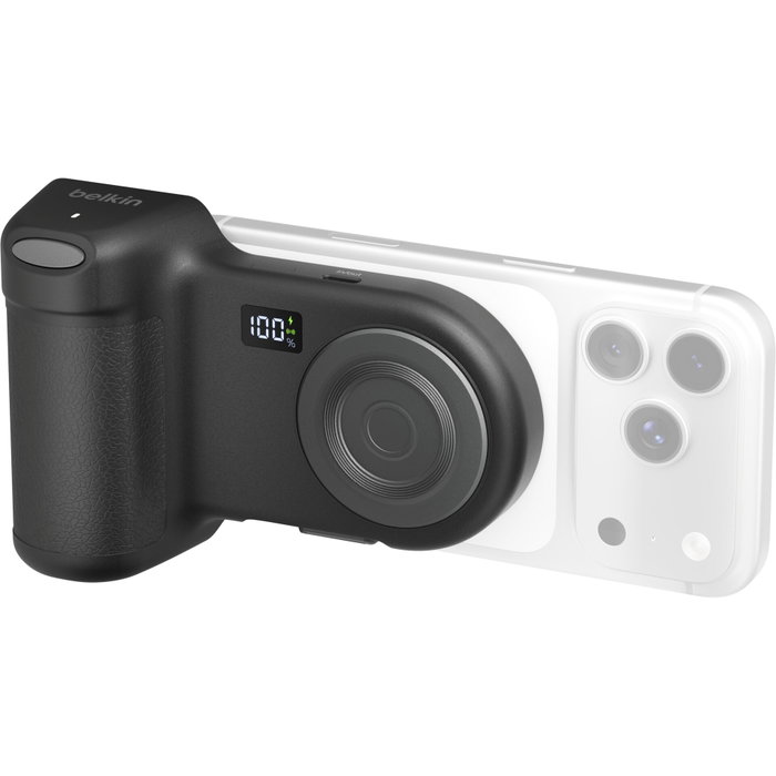 Belkin Stage PowerGrip Soporte Magnético con Batería de 9300mAh y Carga Inalámbrica 15W para iPhone - Negro Carbón