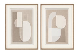 DKD Home Decor Cuadro Decorativo Marron Beige Cristal/Ps Abstracto 52.5 x 3.8 x 72.5 cm (4 Unidades)